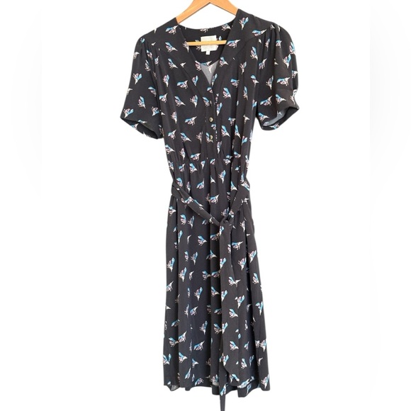 Karen Walker HI THERE (Anthropologie) size 6 EUC Dress with Blue Floral Design - Picture 13 of 14